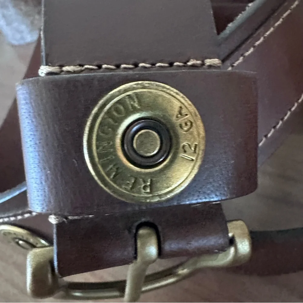 Remington Mens 12 G Brown Leather Belt 47”